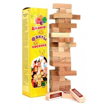 Настольная игра "Джанга  - Фанты" (33х7,5х7,5 см)54 блока дерево сосна